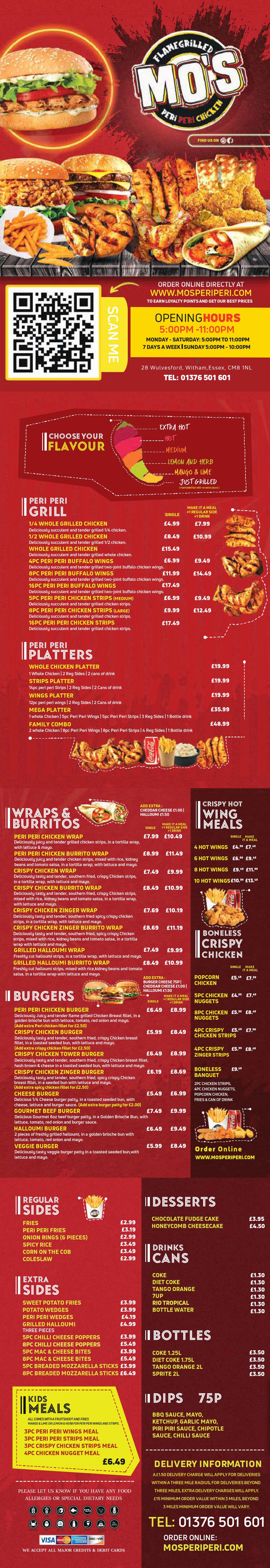 Mos Peri Peri Menu